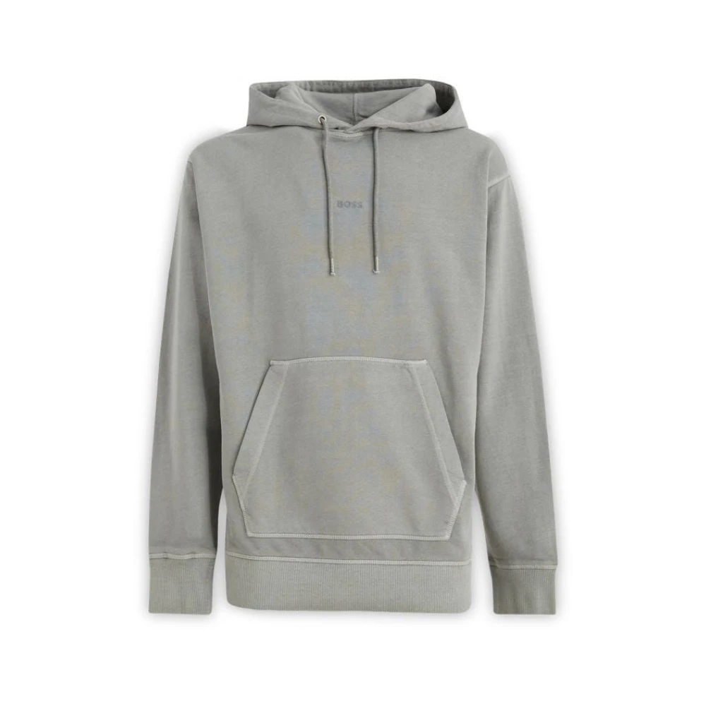 Hugo Men's Grey Hooded Sweatshirt Stylish Comfort