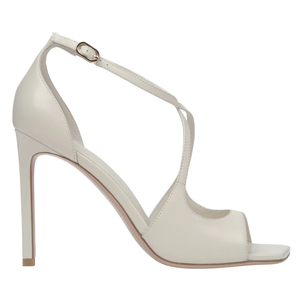 Estro Beige High Heel Sandals, Female, 5 Uk, Stiletto Sandals With Decorative Fastening
