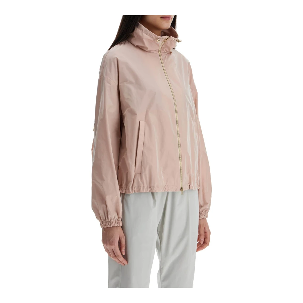 Herno Techno Taffeta Cropped Jas Pink Dames