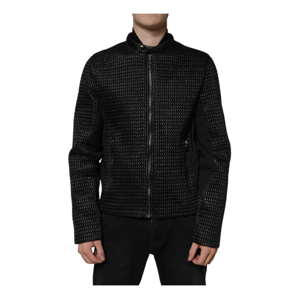 Dolce & Gabbana Zwarte Bomberjack met Logodetails Black Heren