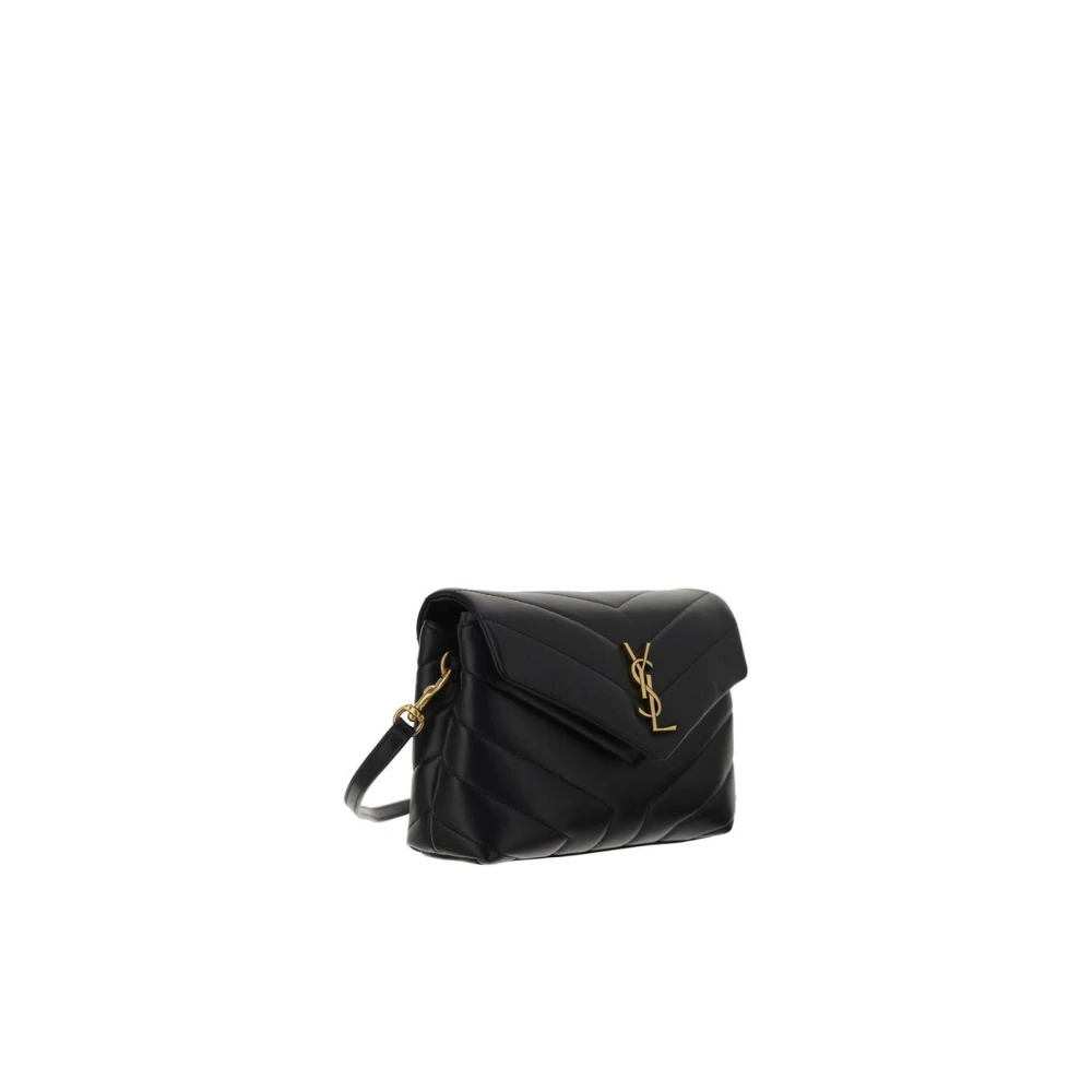 Saint Laurent Gewatteerde Kalfsleren Schoudertas Black Dames