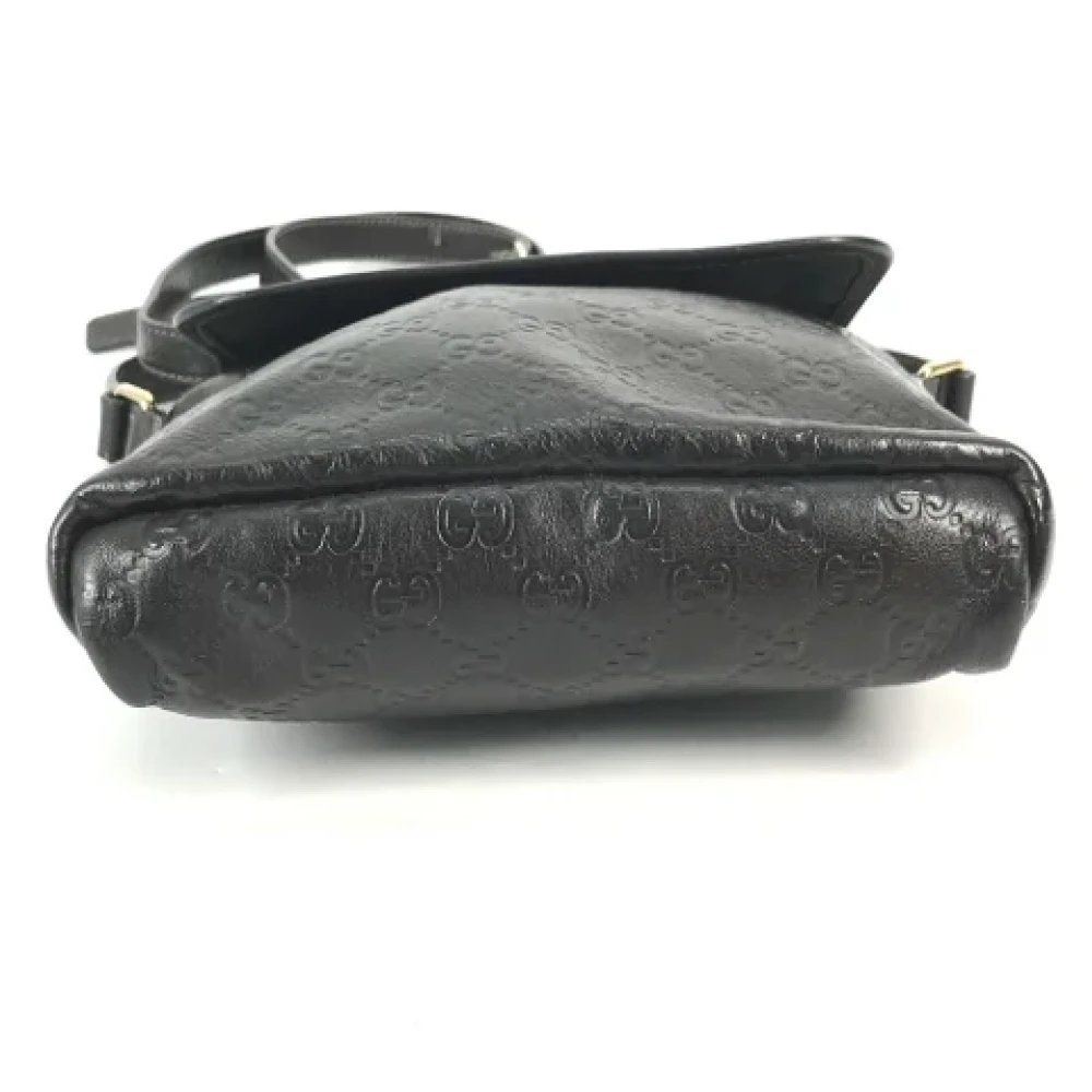 Gucci Vintage Pre-owned Leather gucci-bags Gray Heren