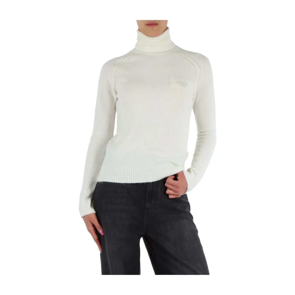 Liu Jo Wol Alpaca Hoge Hals Trui White Dames