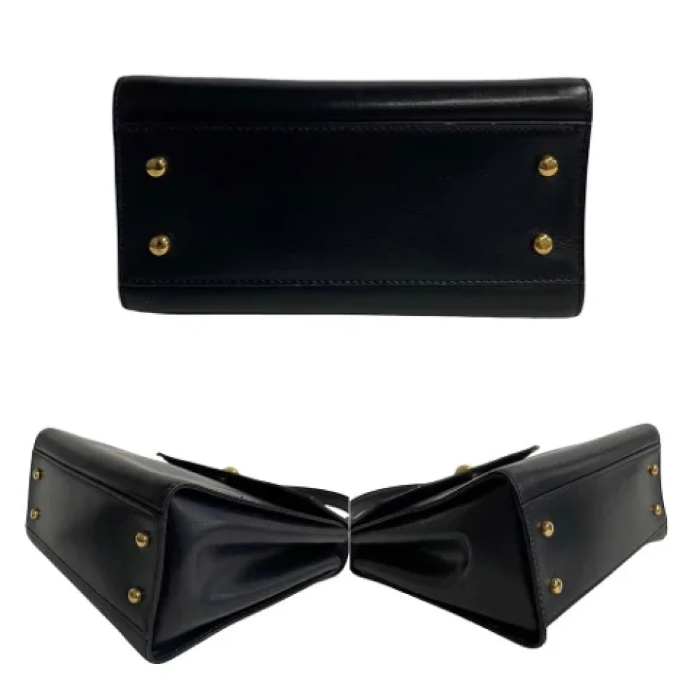 Celine Vintage Pre-owned Leather handbags Black Dames