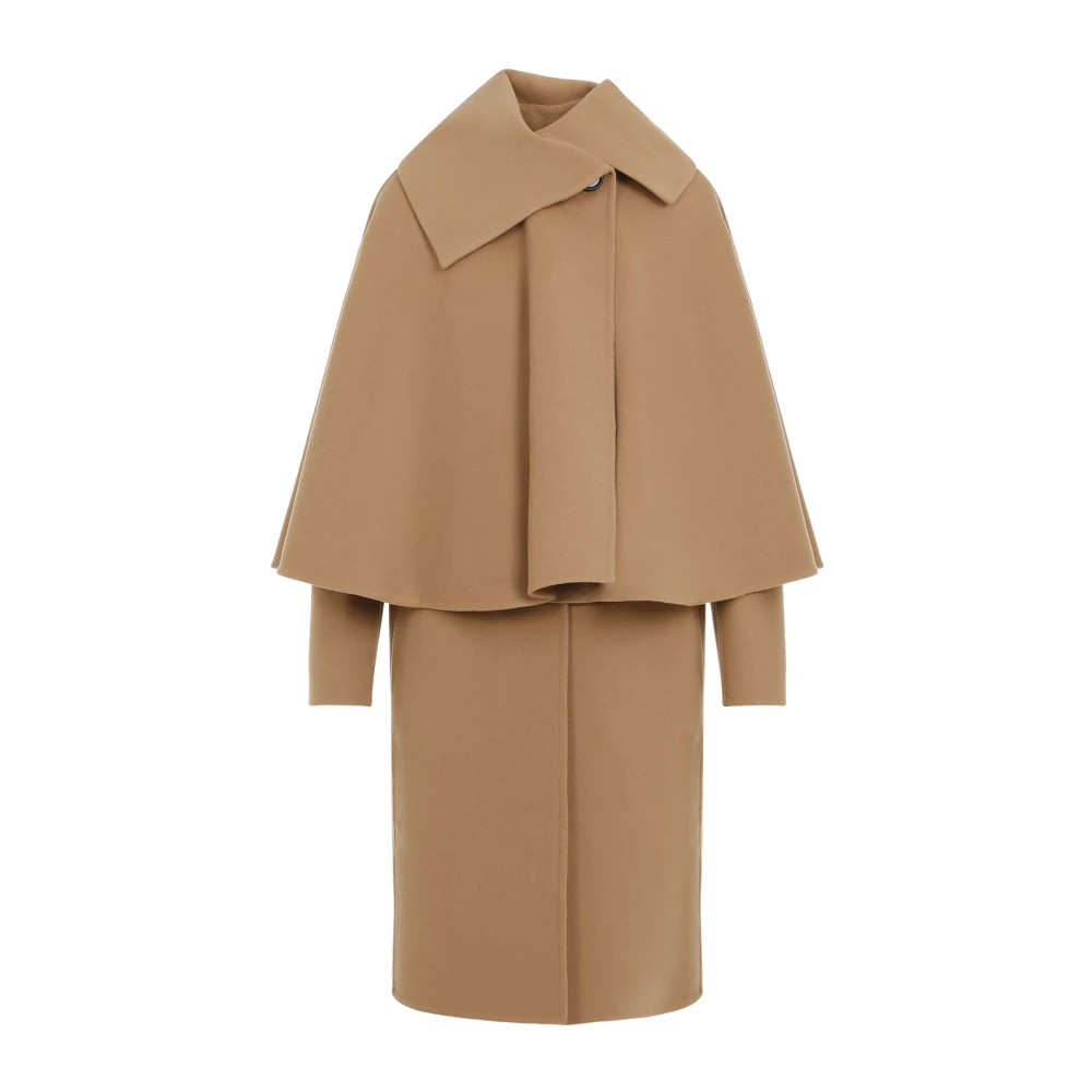 Chloé Luxe Beige Neutraal Wol Kasjmier Jas Brown Dames
