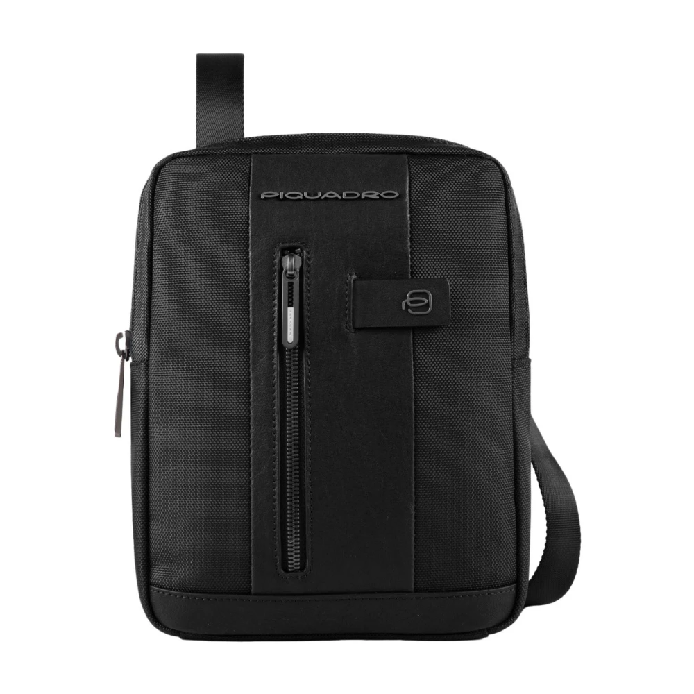 Piquadro Men's Black Cross Body Messenger, One Size, Cross Body Bags