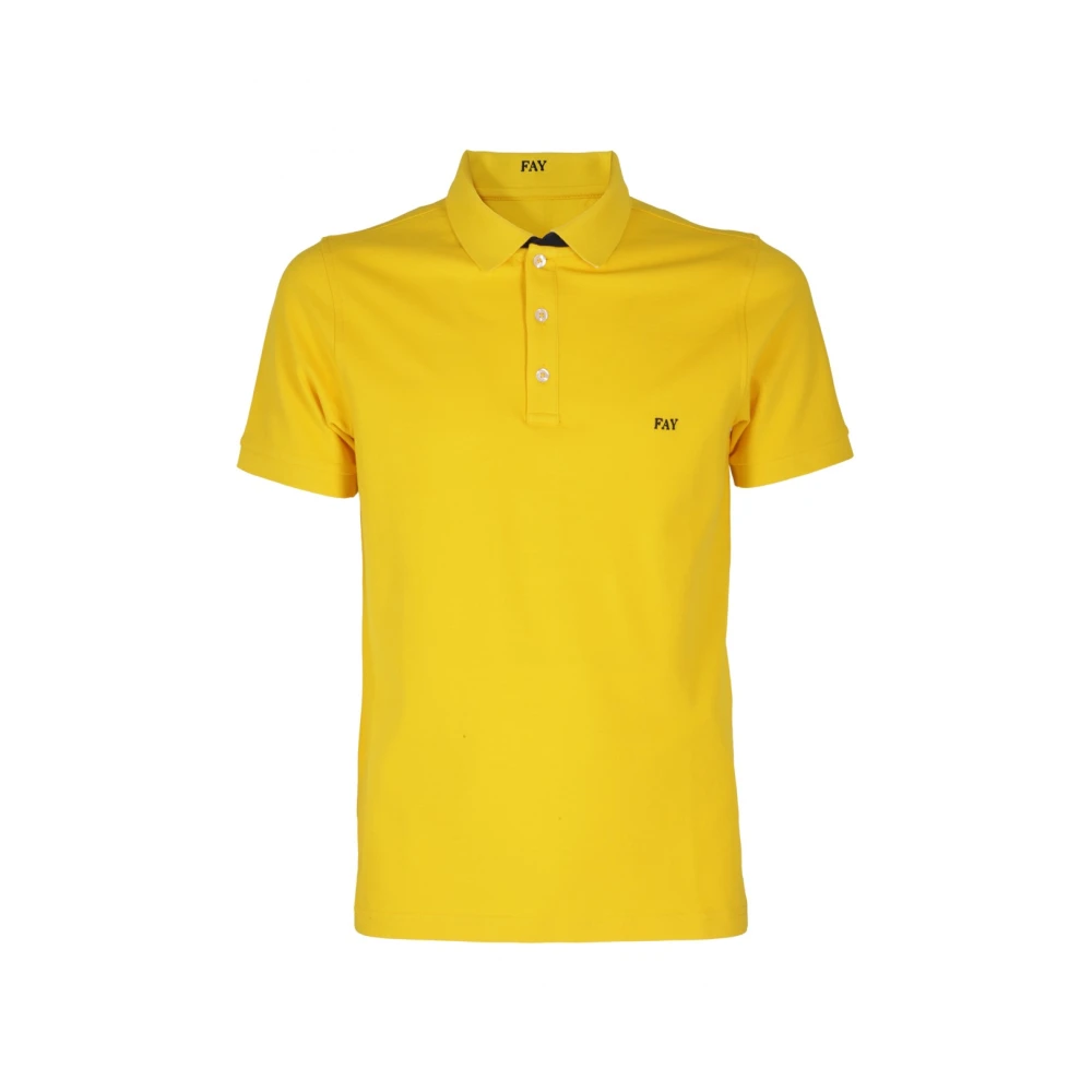 Fay Giallo Polo Shirt Regular Fit Yellow Heren