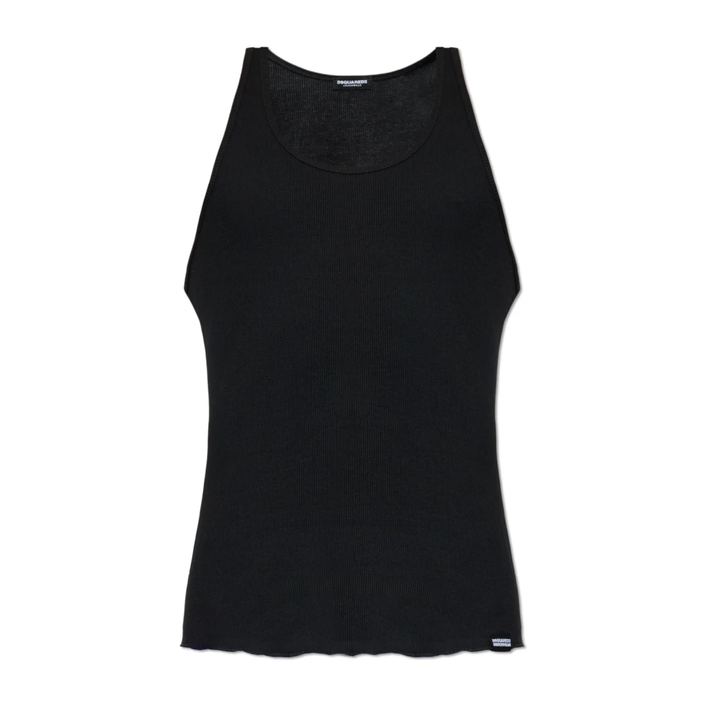 Dsquared2 Mannelijk Zwart Tops Heren, 2XL, Katoen, Mouwtjesloze Lingerie Top