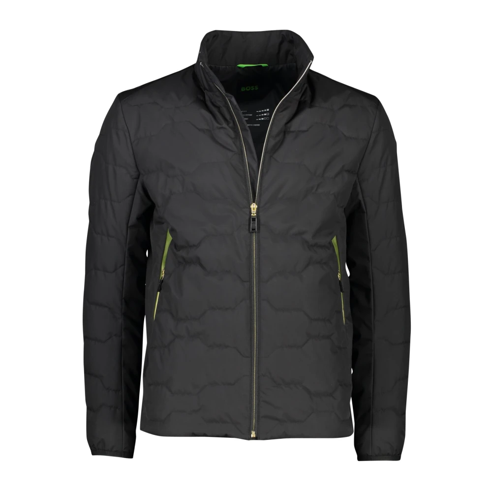 Hugo Boss Zwarte Winterjas Groene Collectie Black Heren