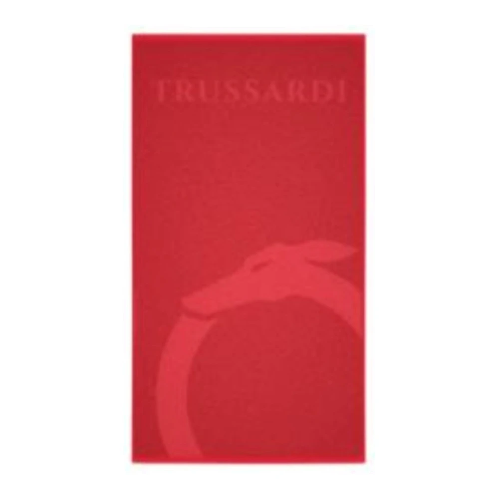 Trussardi Unisex Ouroboro Strandhanddoek Red Unisex