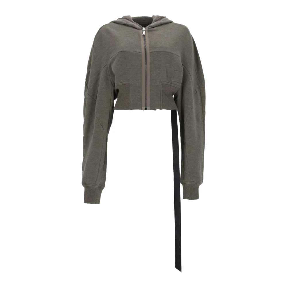 Rick Owens Gray Zip-Throughs, Female, M, Collage Gimp Hoodie
