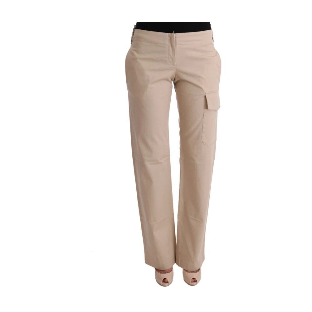 Ermanno Scervino Women's Beige Wide Trousers, Xs, Chic Cropped Trousers
