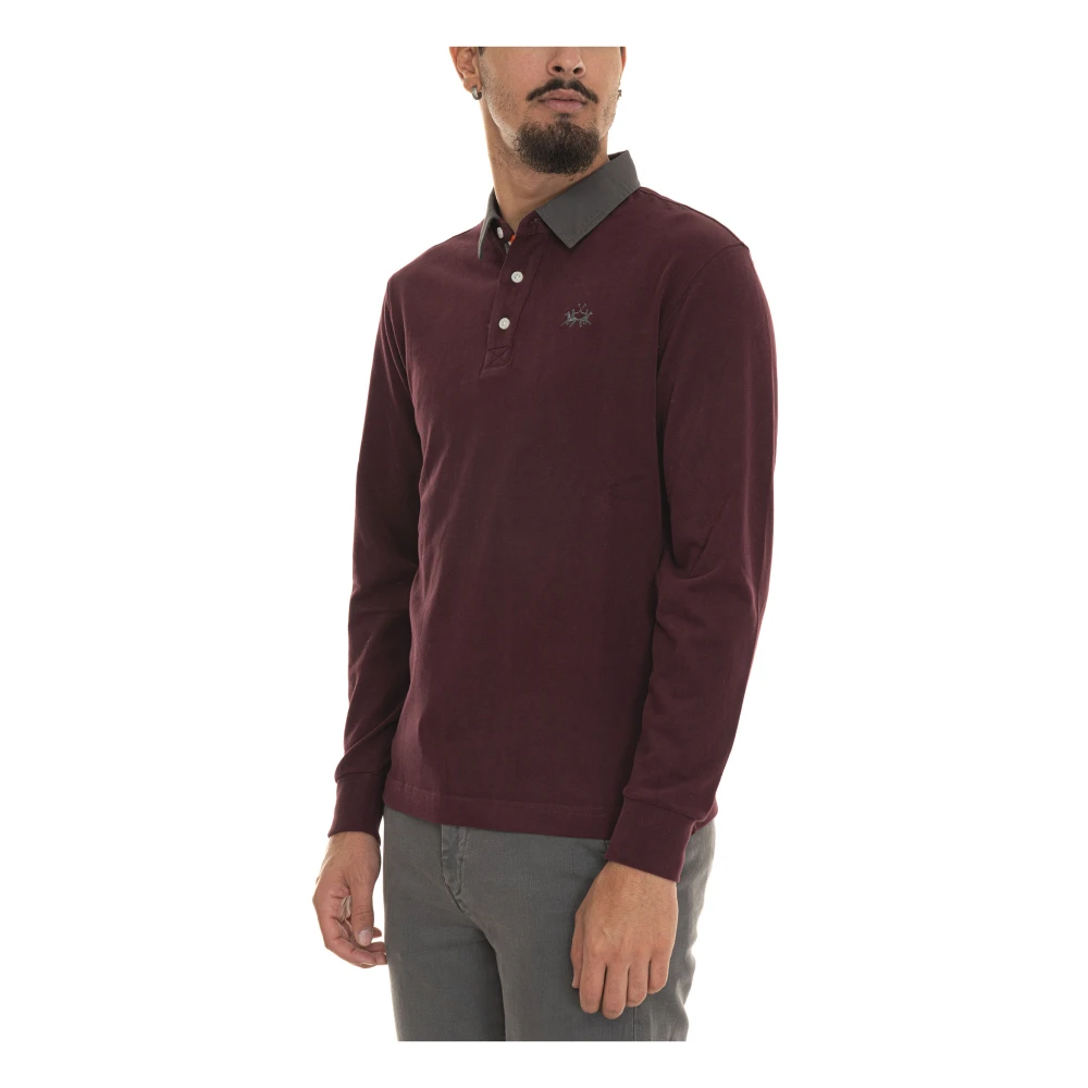 LA MARTINA Ruggero Lange Mouw Polo Shirt Red Heren