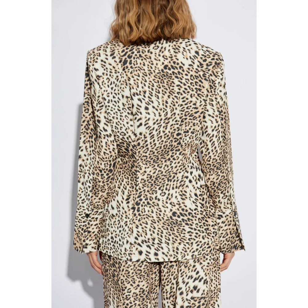 Gestuz Shirt met dierenprint Beige Dames