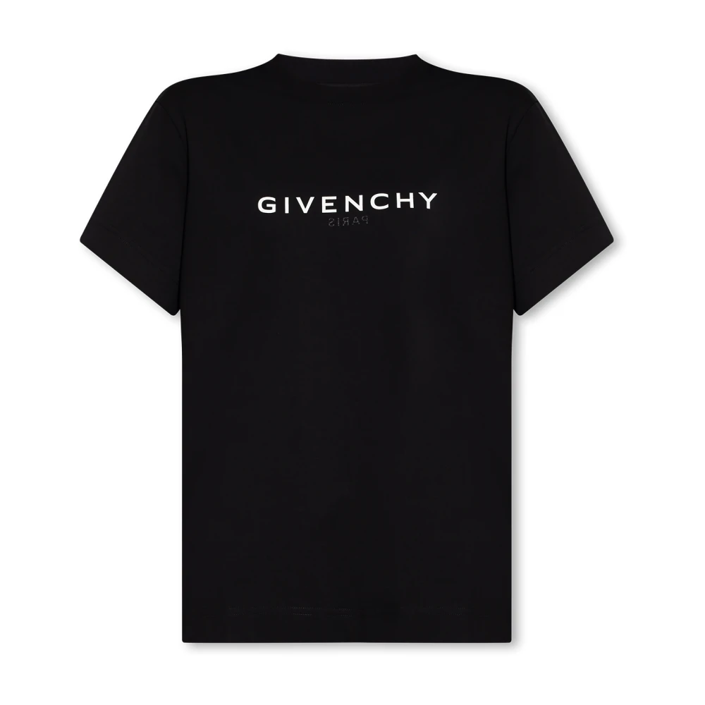 Givenchy Zwart T-shirt met handtekeningprint Black Dames