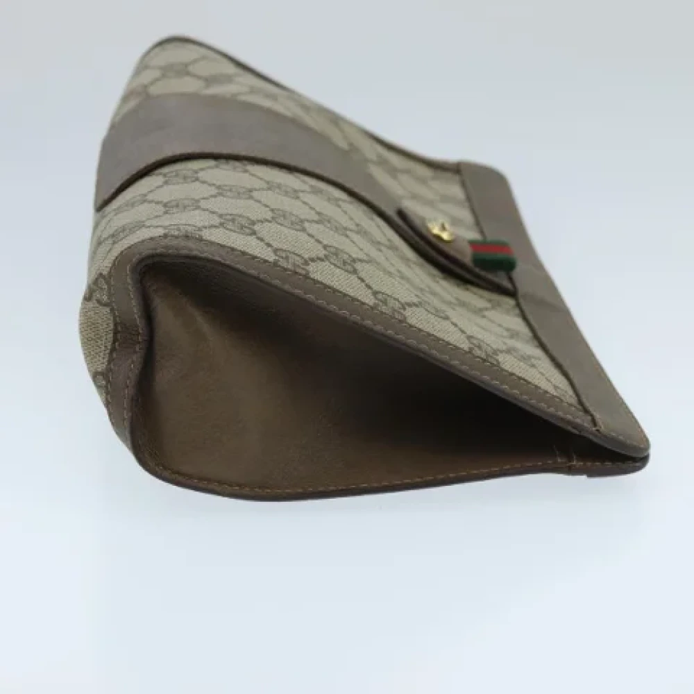 Gucci Vintage Pre-owned Canvas clutches Beige Dames