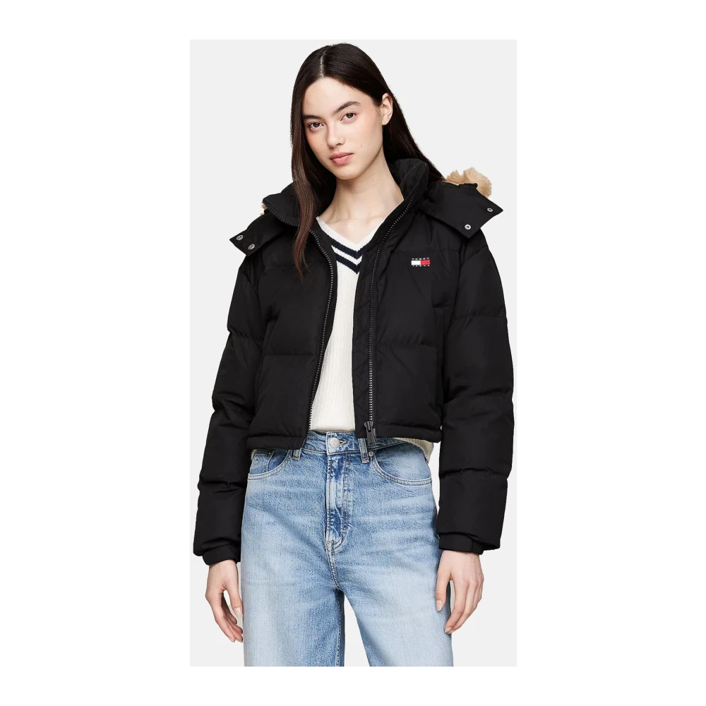 Tommy Jeans Faux Alaska Jassen en Mantels Collectie Black Dames