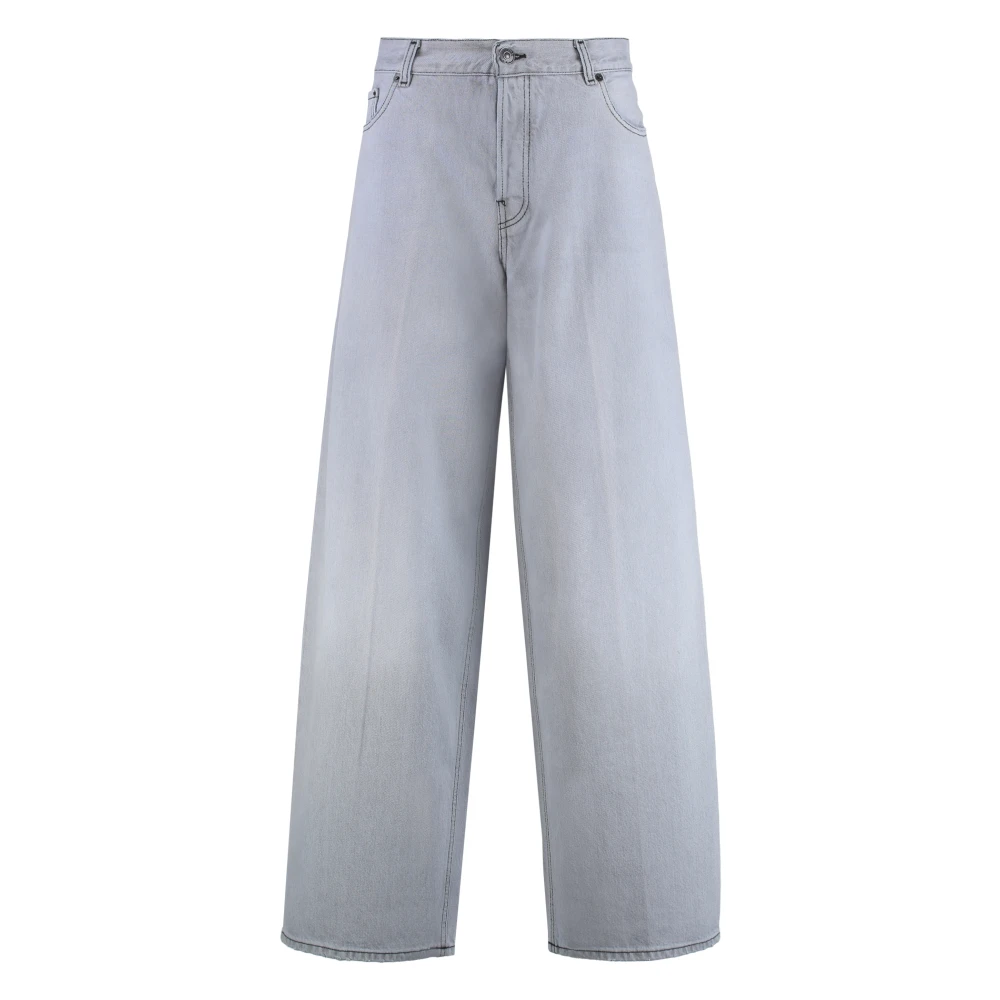 Haikure Versleten Wide-Leg Jeans met Achterlogo Blue Dames