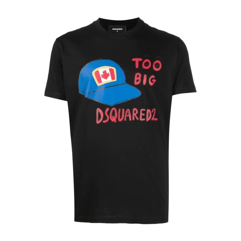 Dsquared2 Bedrukt T-shirt met petafbeelding Black Heren