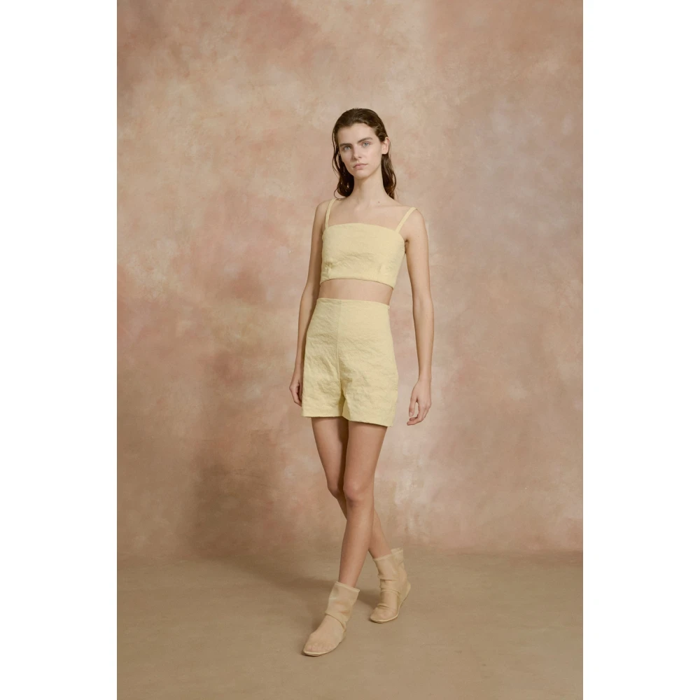 Cortana Citroen hoog getailleerde lichtgele shorts Yellow Dames