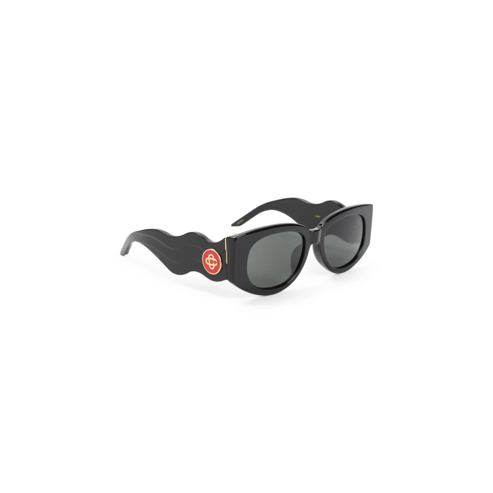 Casablanca Men's Black/Yellow Oval Wave Sunglasses