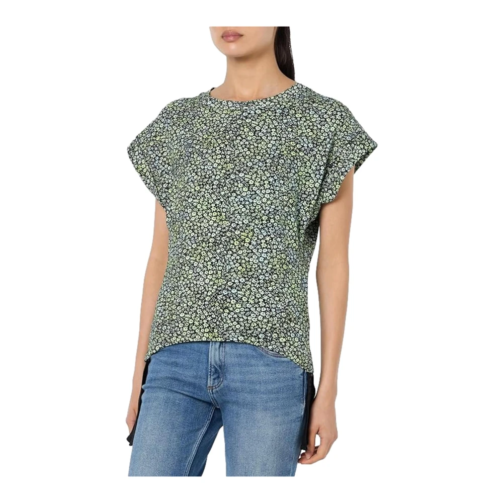 Hugo Boss Bloemen Groene T-shirt met flapmouwen Multicolor Dames