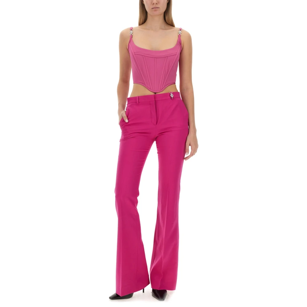 Versace Medusa '95 flare broek van wol Pink Dames