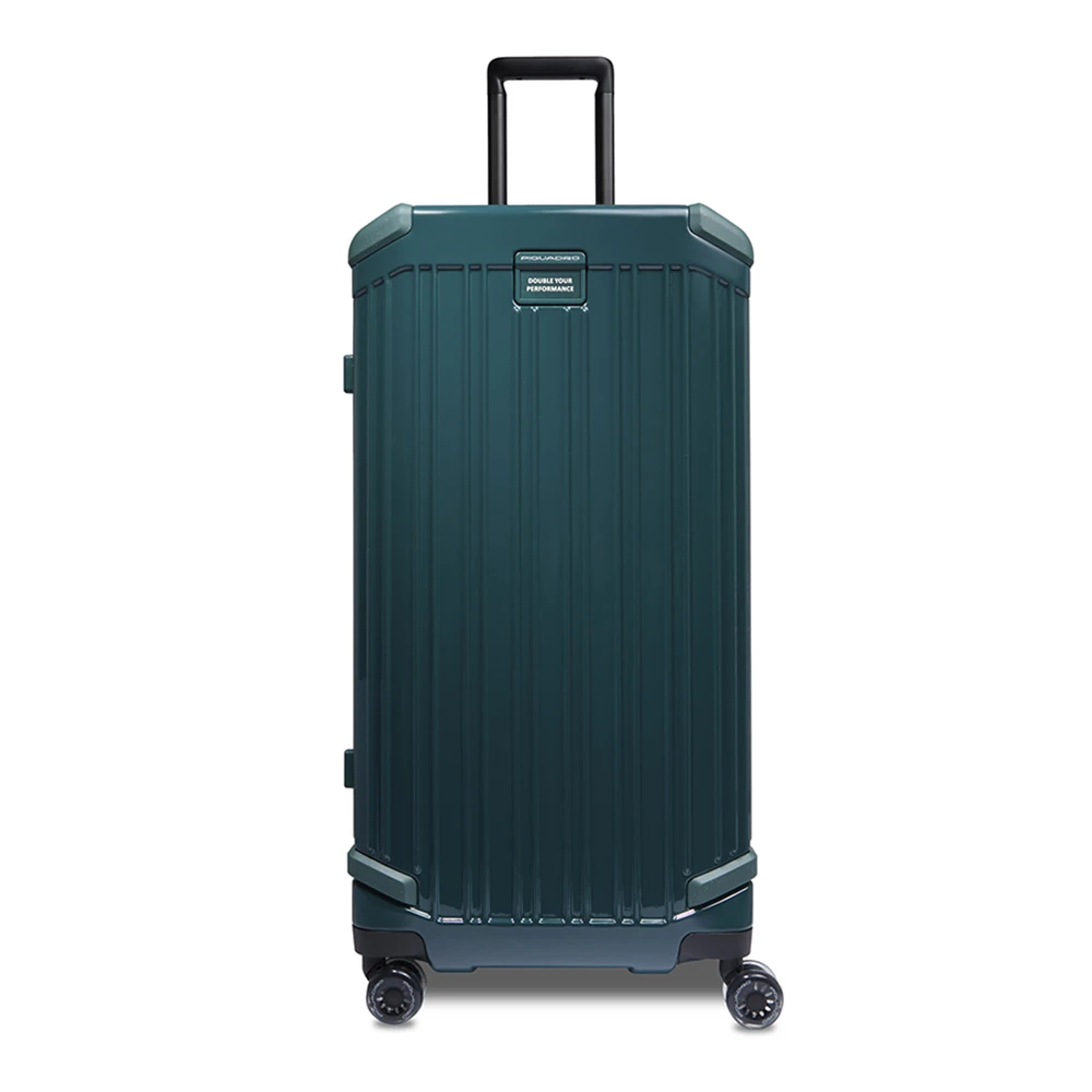 Piquadro Unisex Green Hardside 4 Wheel Suitcase In Trunk Shape