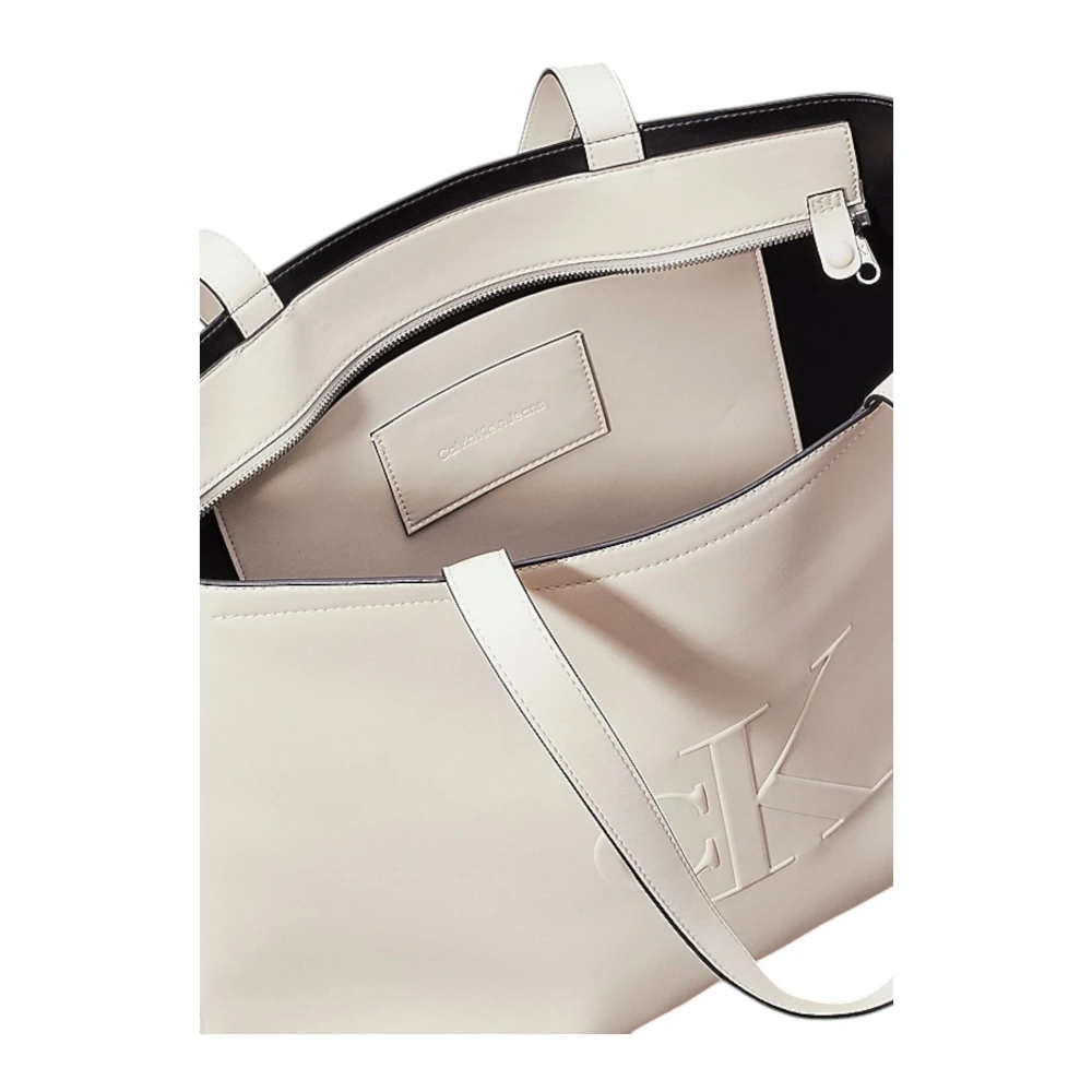 Calvin Klein Witte Sculpted Slim Tote Tas White Dames