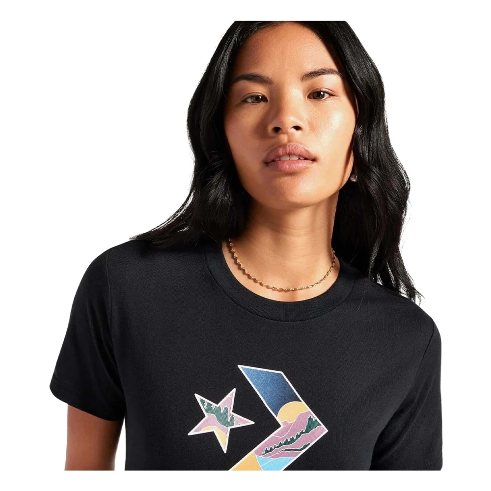 Converse T-shirt Black Dames