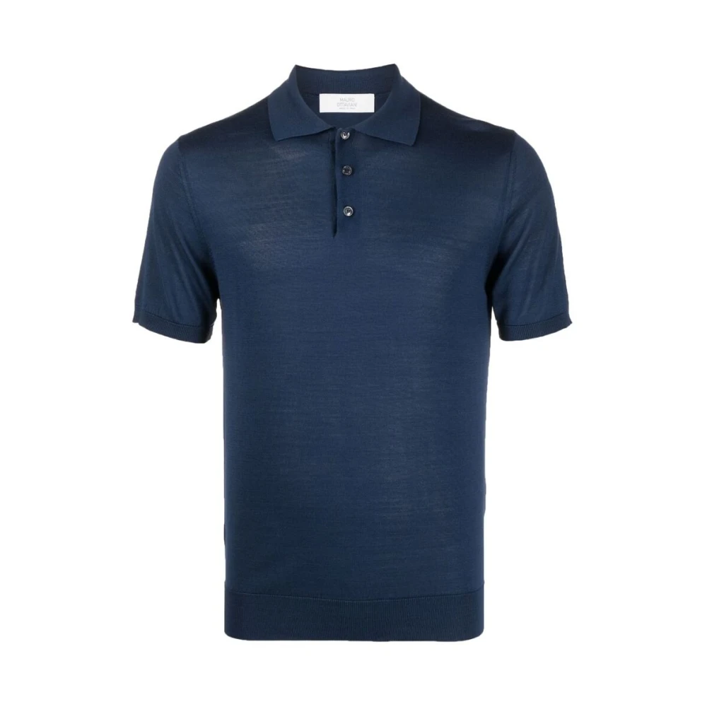 Mauro Ottaviani Zijden Polo Shirt in Pruisisch Blauw Blue Heren