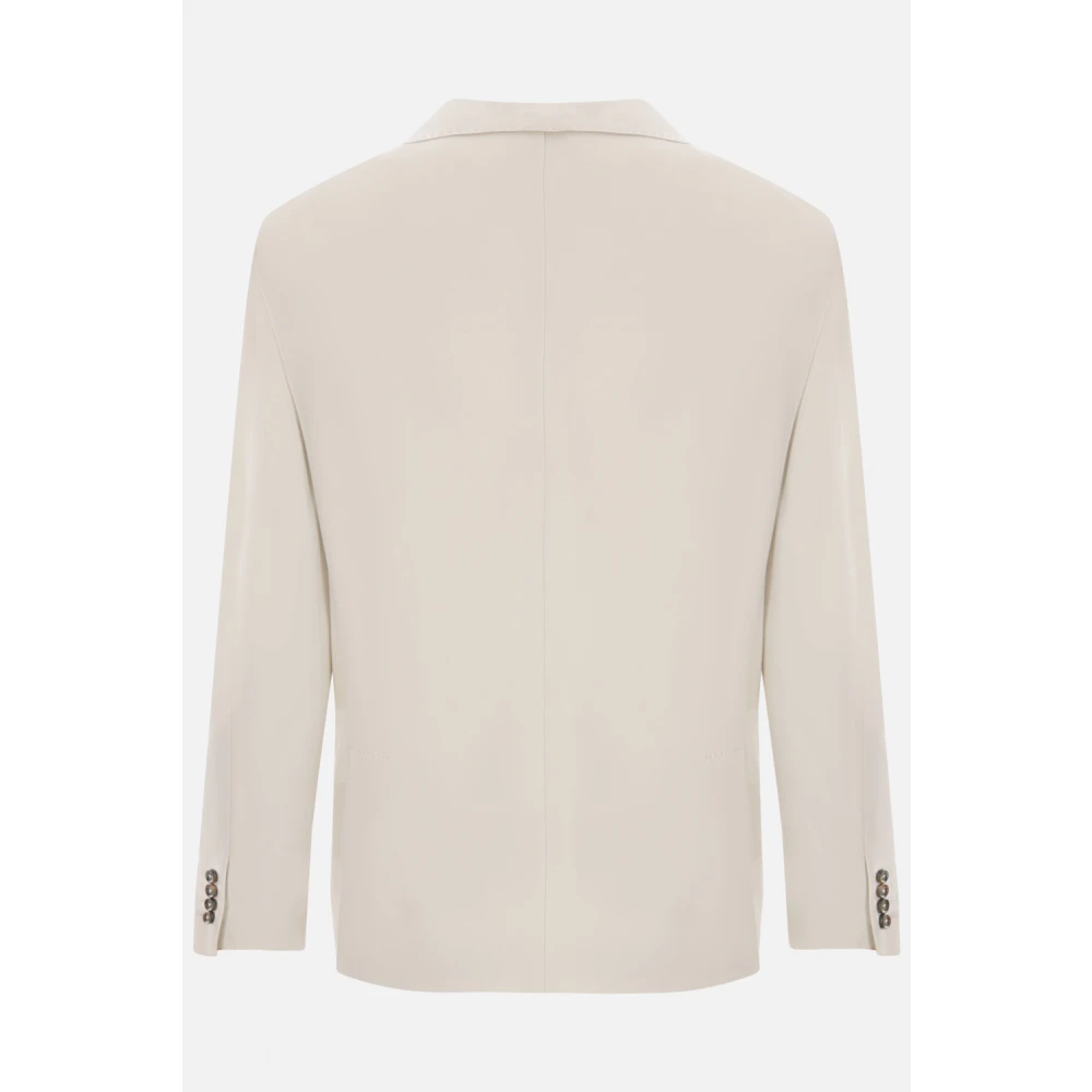 Eleventy Beige Wol Jersey Jas Beige Heren