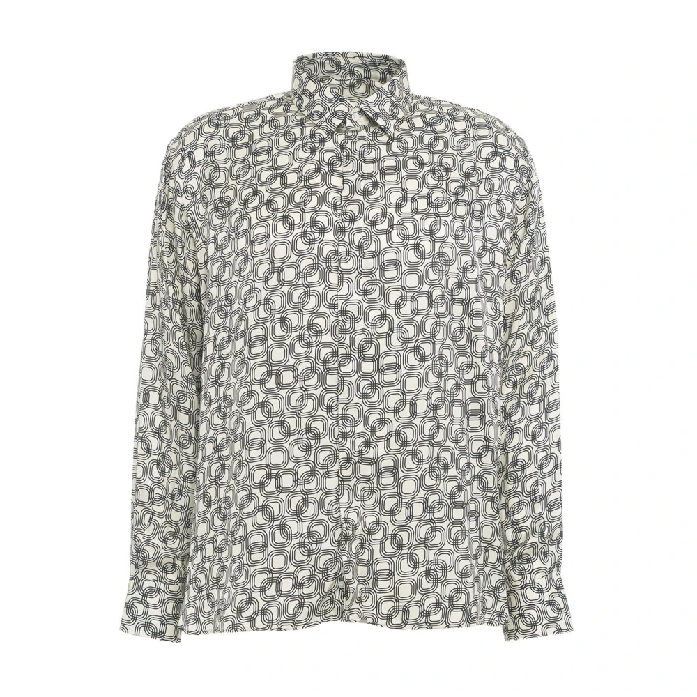Robert Friedman Stijlvolle beige blouse met betoverende print Beige Heren
