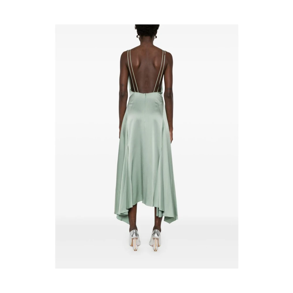 Lanvin Salie Groene Jurk met Wijd Uitlopende Zoom Green Dames