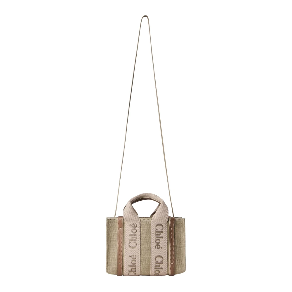 Chloé Women's Beige Cross Body Bags, One Size, Mini Woody Tote Bag