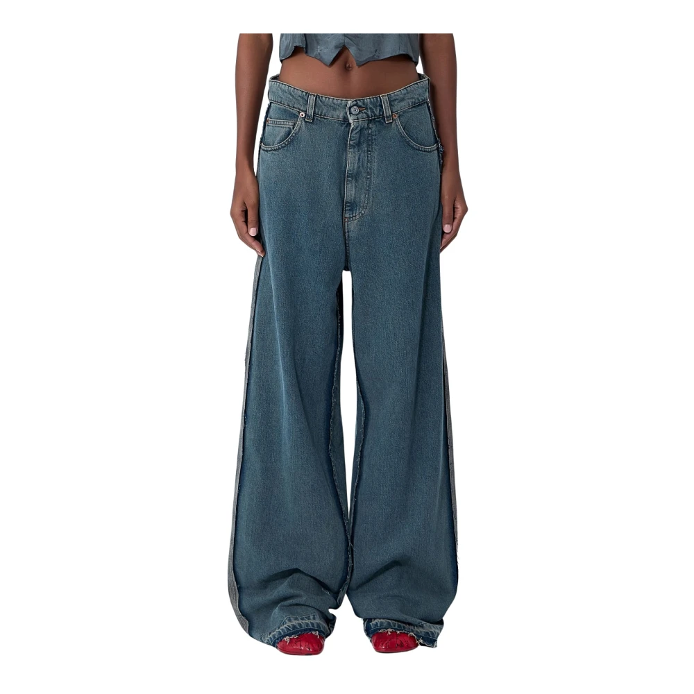 Mm6 Maison Margiela Women's Gray 5-Pocket Denim Trousers