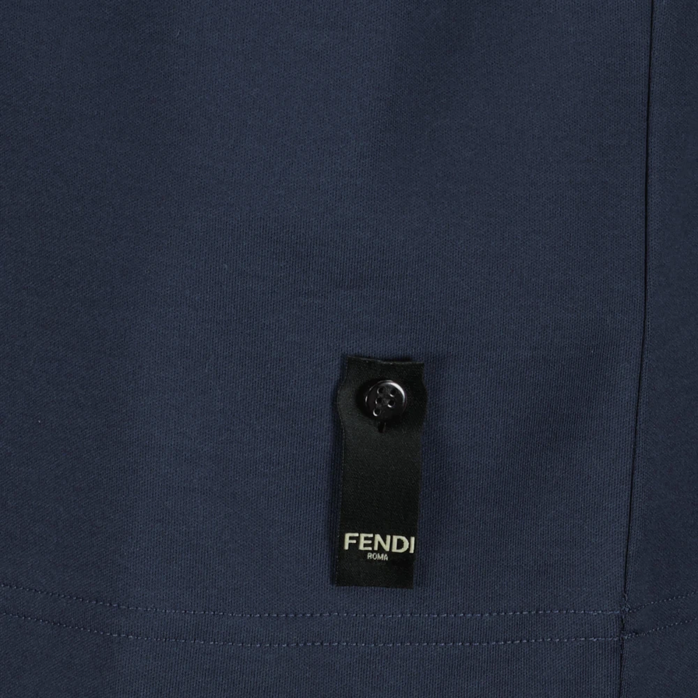 Fendi Blauw Marine Ronde Hals Korte Mouw T-shirt Blue Heren