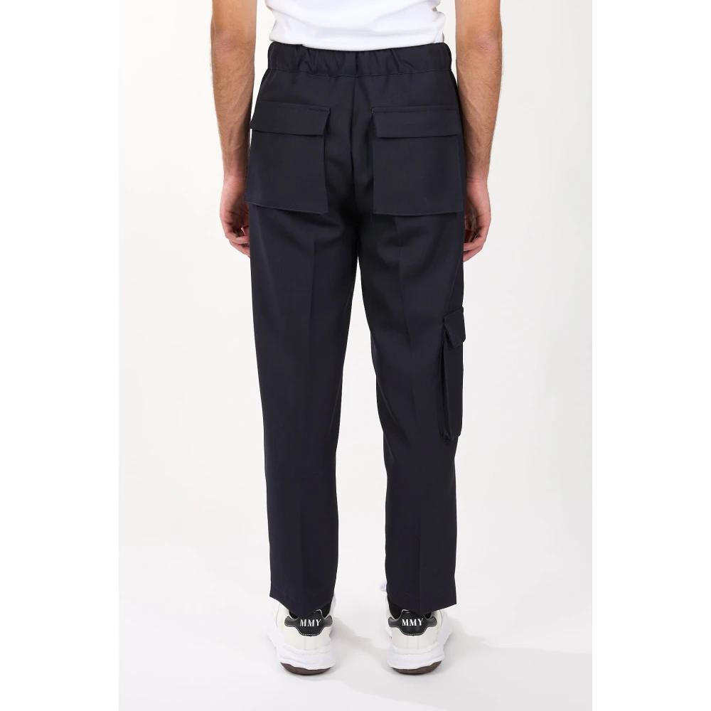 Costumein Cargo wollen broek losse pasvorm Blue Heren