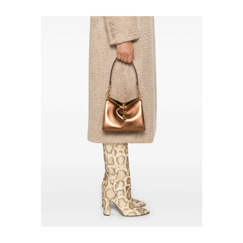 ETRO Gouden Bruine Metallic Handtas met Sluiting Brown Dames