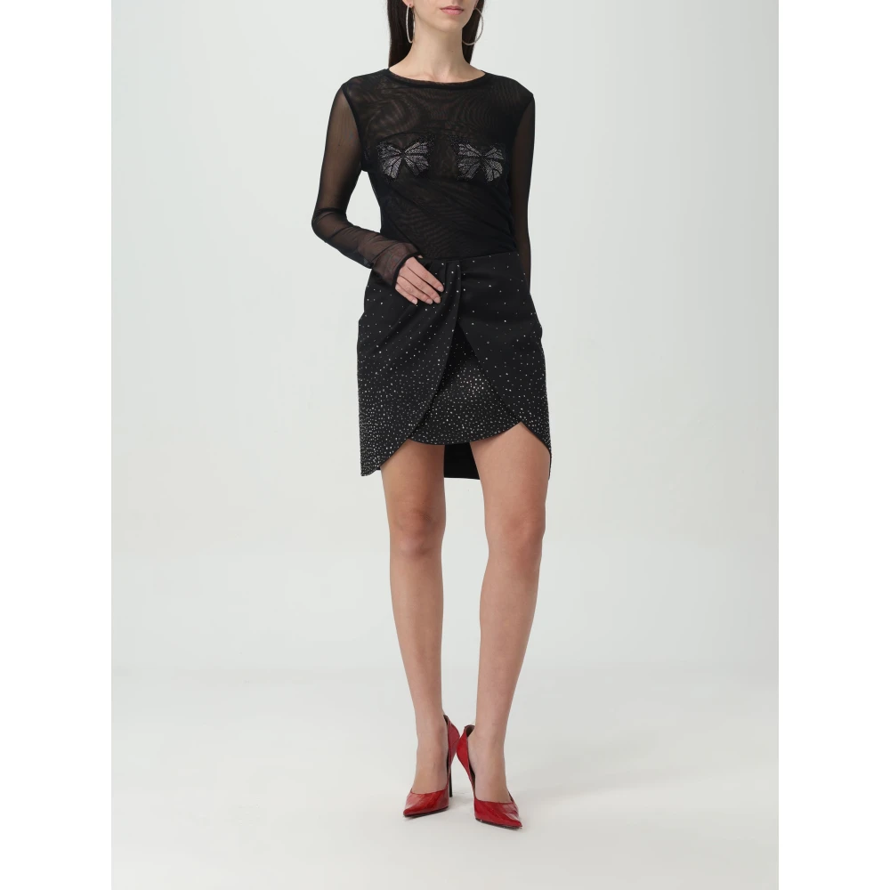 Blumarine Vlinder Tule T-Shirt Black Dames