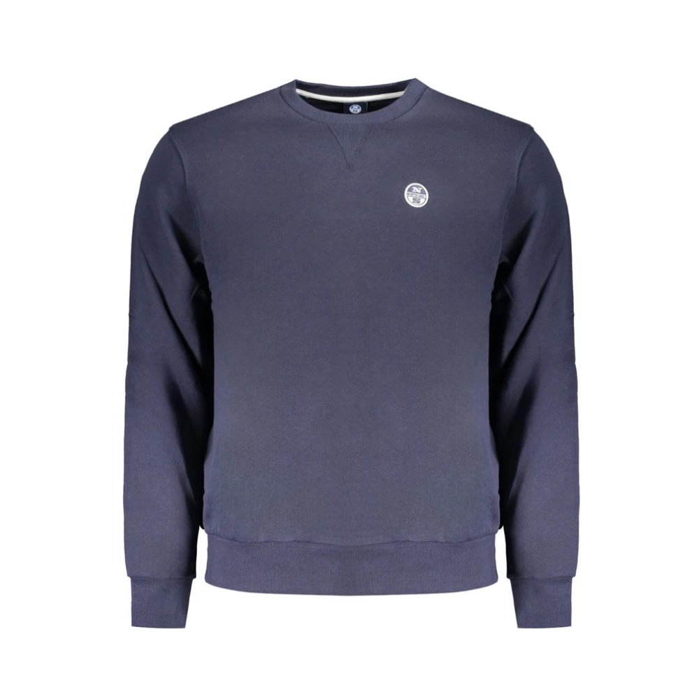North Sails Geborsteld katoenen sweatshirt met applicatielogo Blue Heren