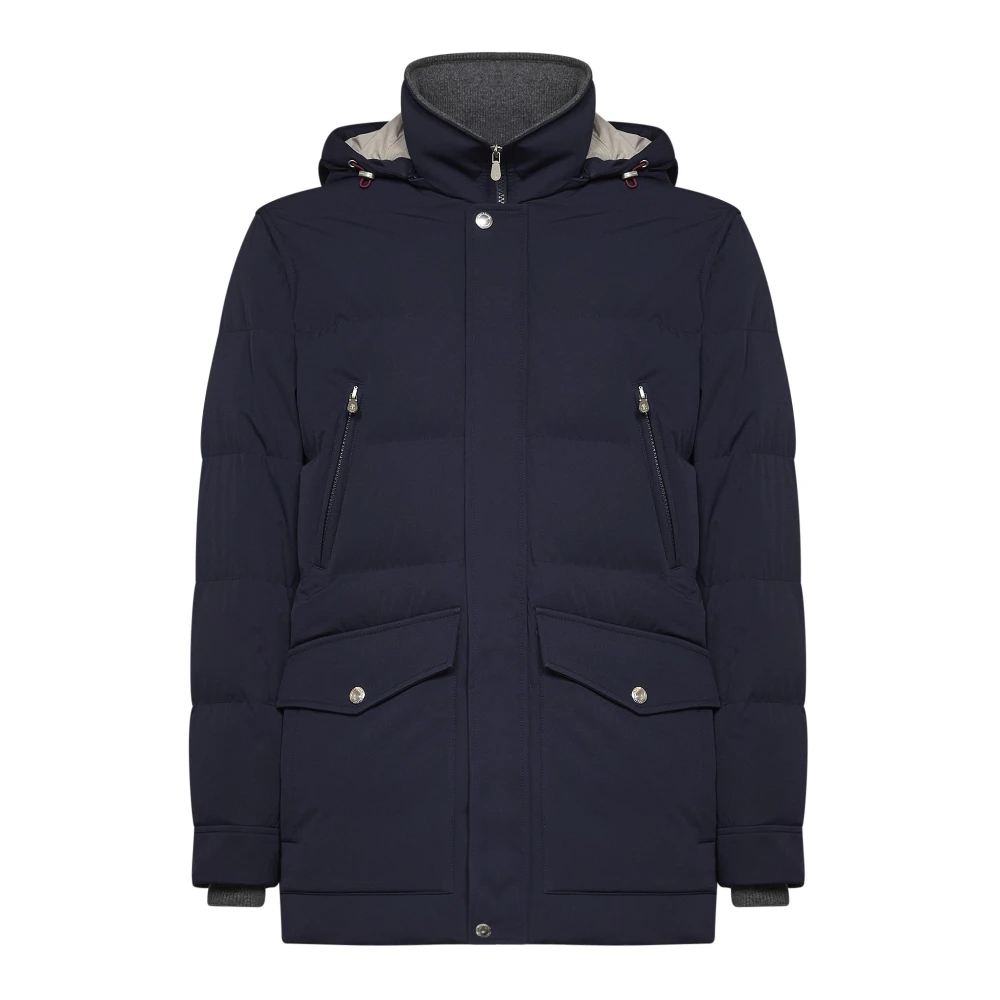 Brunello Cucinelli Blue Winter Jackets, Male, S, Coats