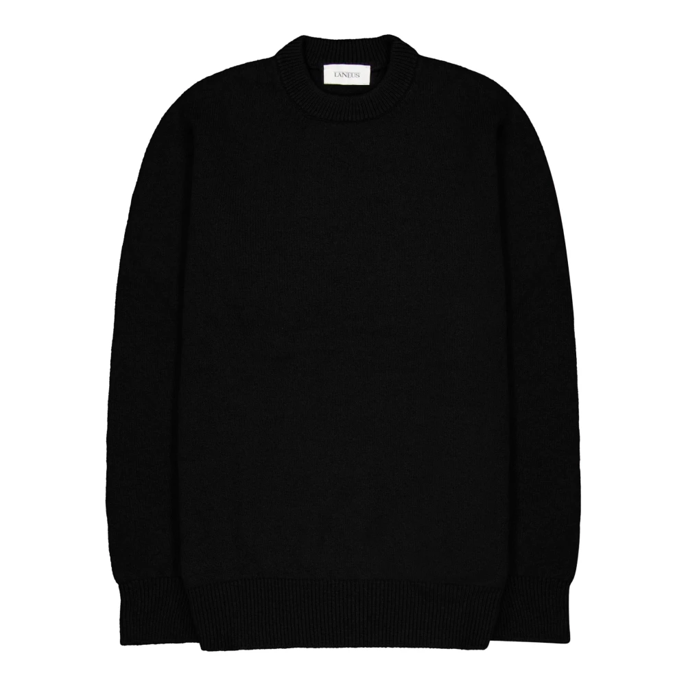 Laneus Comfortabele Merino Cashmere Trui Black Heren