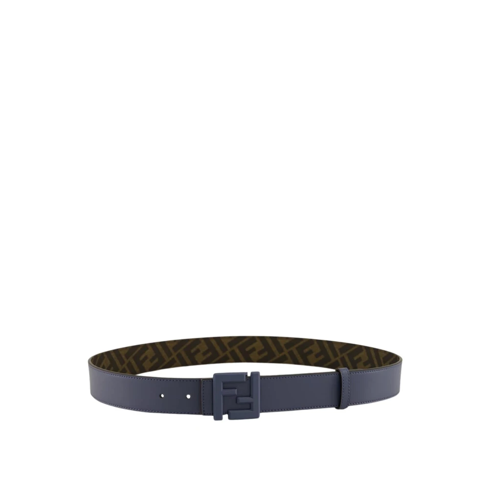Fendi Men's Blue Ff Squared Reversible Belt - Belts - 100 Cm - Accessories