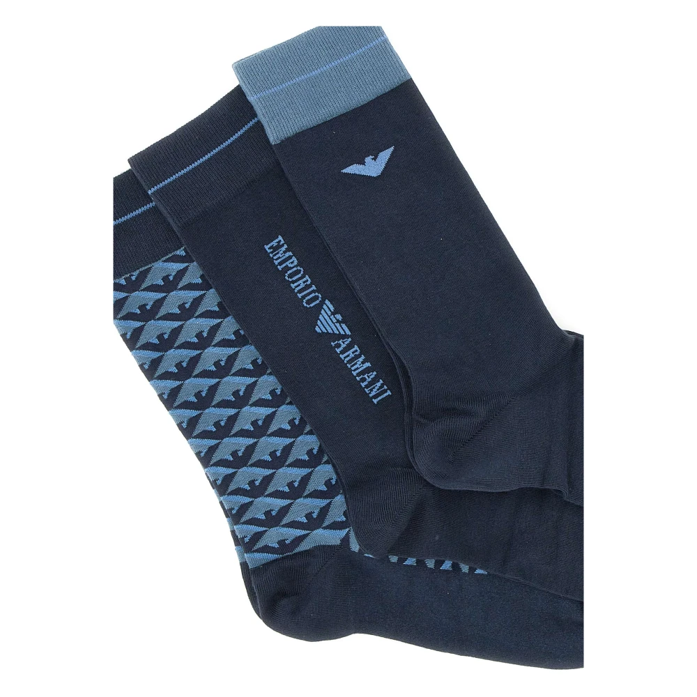 Emporio Armani Multicolor Logo Sokkenset Blue Heren
