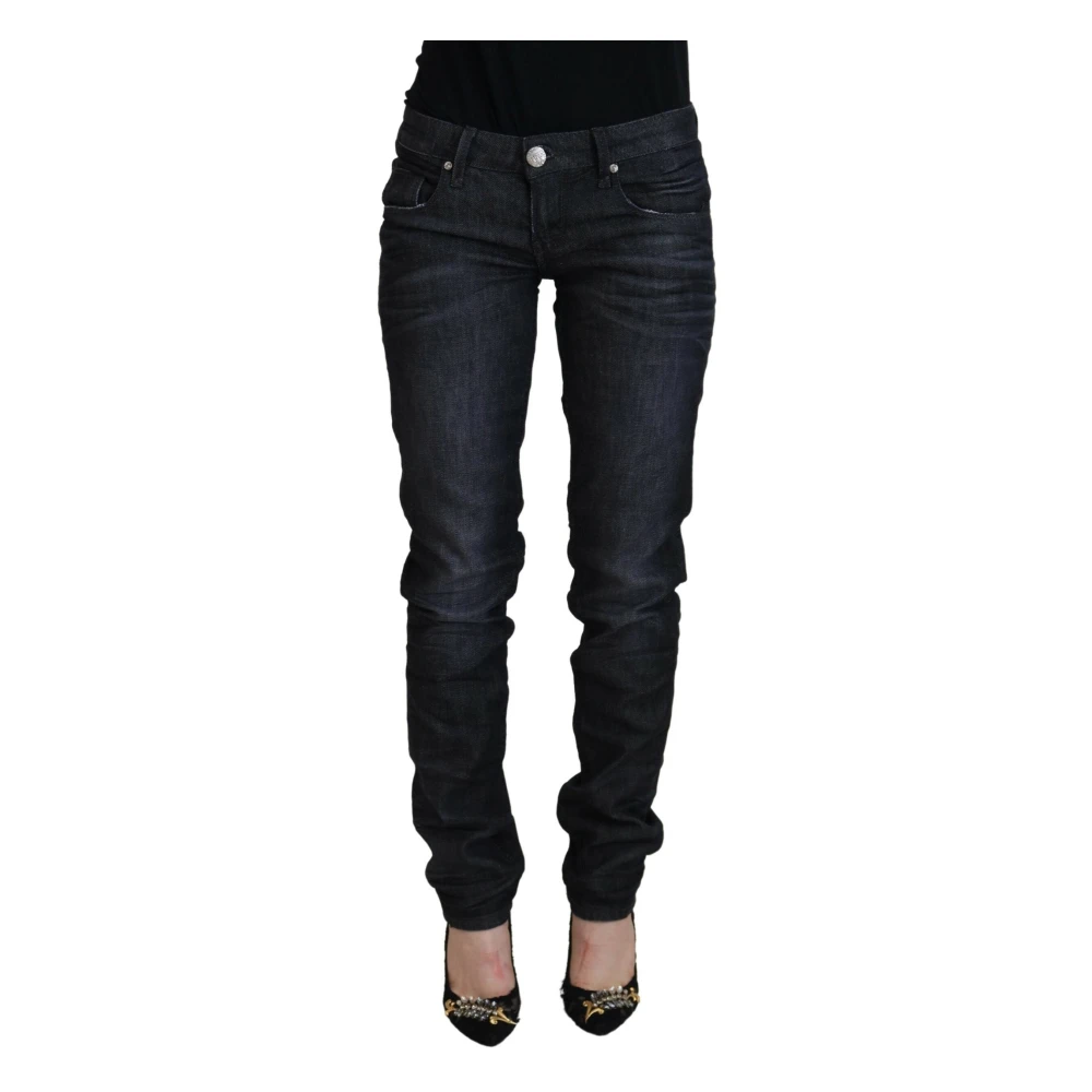 Acht Black Low Waist Straight Denim Trousers - Female - Slim Fit Jeans - W26 - Jeans