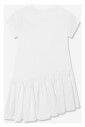 white-ruffle-dress-with-rhinestone-logo