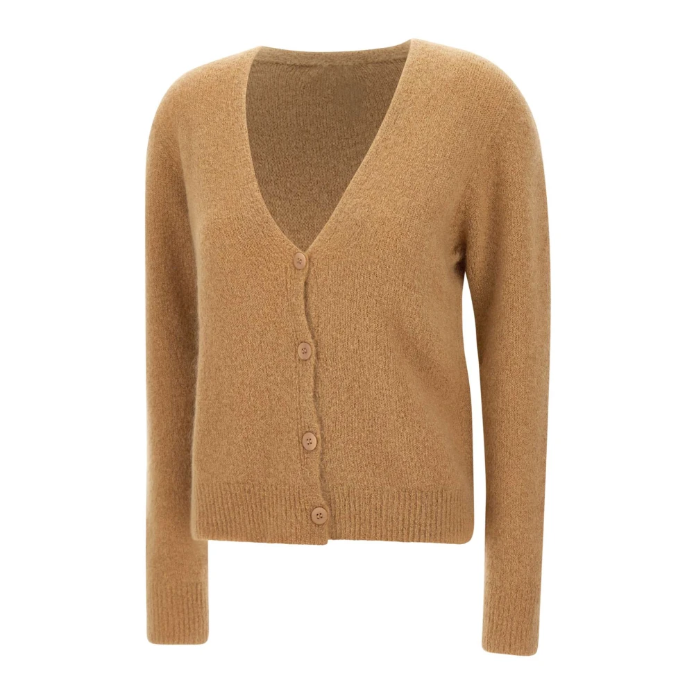 Kaos Bruine Wollen Blend Cardigan Sweater Brown Dames
