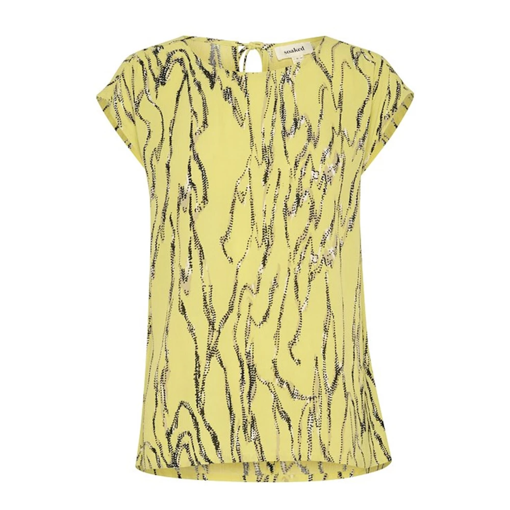 Soaked in Luxury Endive Traces Top Blouse Yellow Dames
