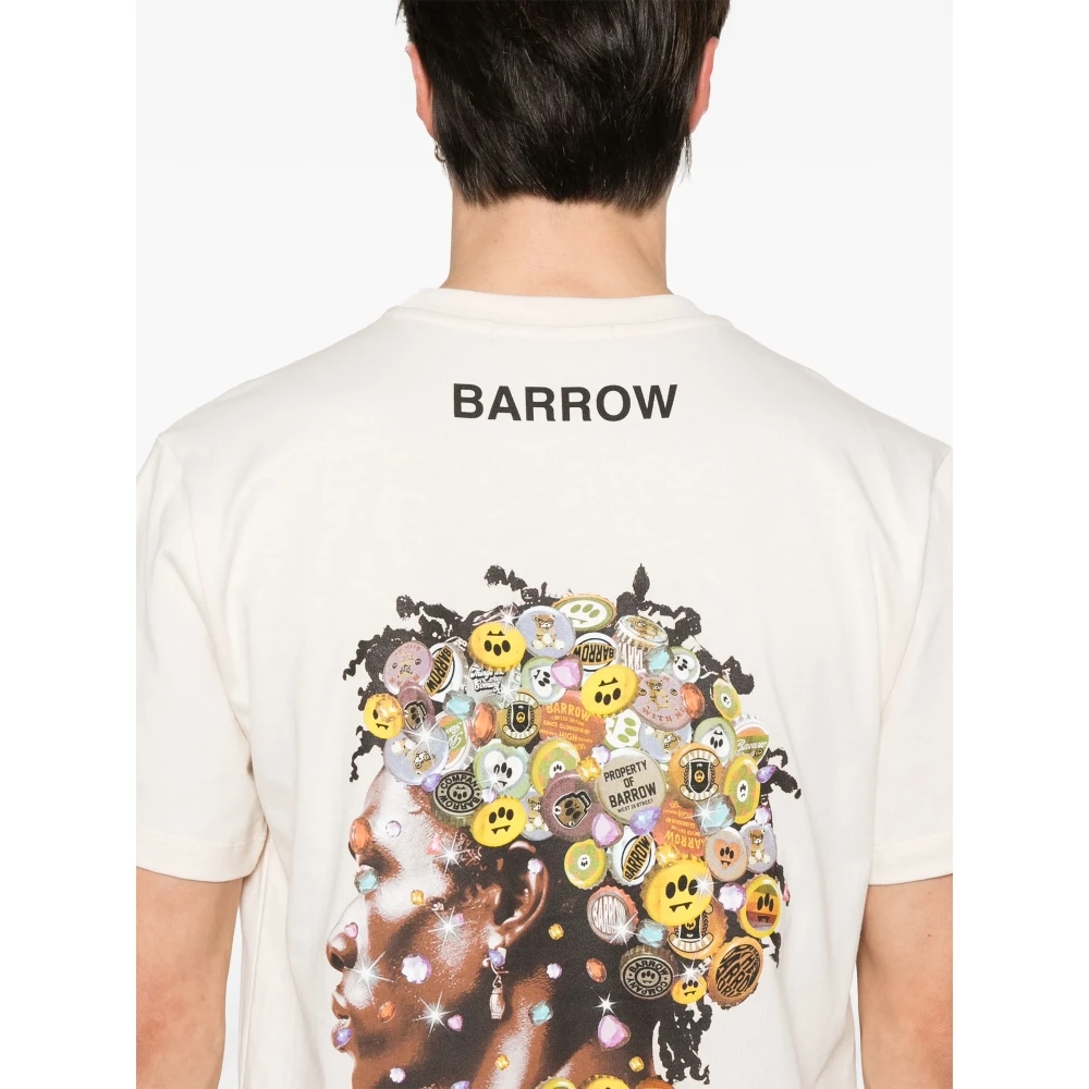 Barrow Roze Crew Neck T-shirt met Logo Pink Heren